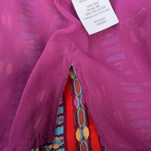 Boho Sheer Silk Nanette Lepore Blouse - Picture 3 of 4